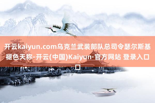 开云kaiyun.com乌克兰武装部队总司令瑟尔斯基褪色天称