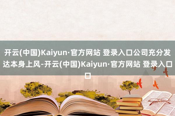 开云(中国)Kaiyun·官方网站 登录入口公司充分发达本身
