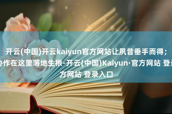 开云(中国)开云kaiyun官方网站让夙昔垂手而得；求实协作