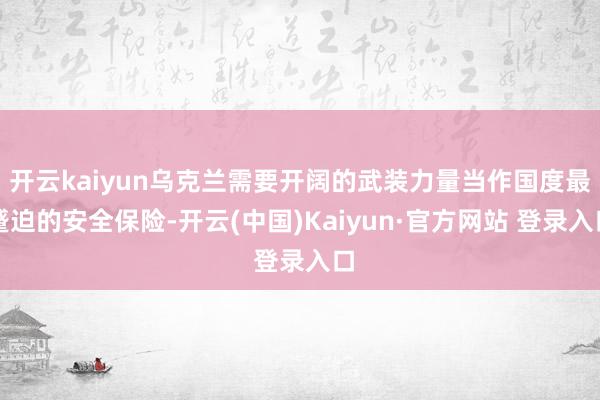 开云kaiyun乌克兰需要开阔的武装力量当作国度最蹙迫的安全
